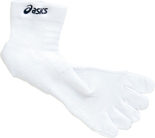 【ASICS/アシックス】 5本指パイルベリーショートソックス ホワイトxネイビー ユニセックス アシックス